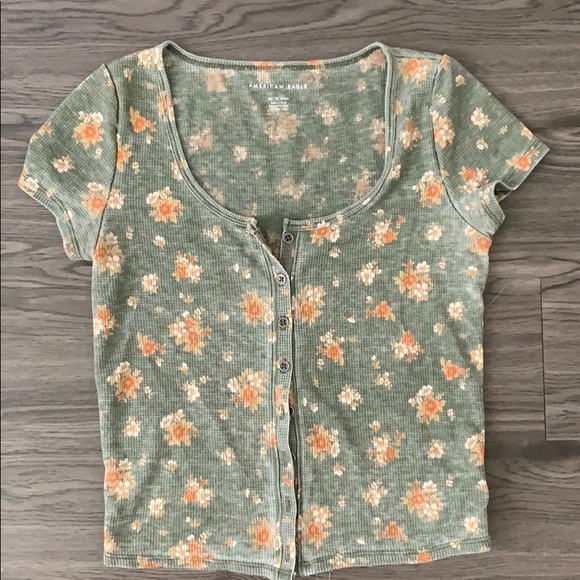 American Eagle Outfitters Tops - Buttondown Crop Top